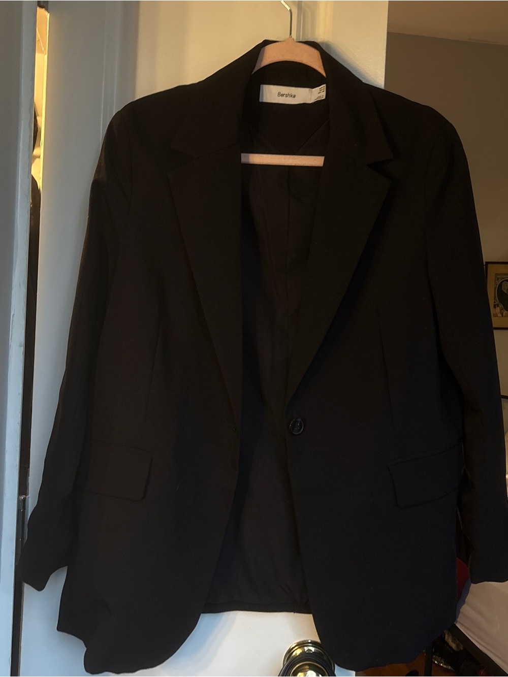 Black Oversized Blazer by Berksha
